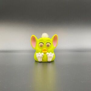 Neon Lime Green Plush-Eared Collectible Figurine Furby 1998 small